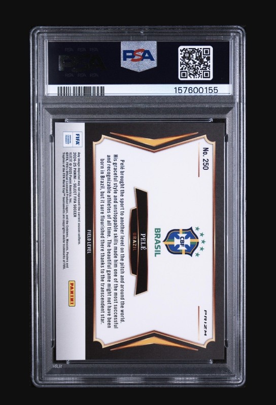 2024-25 Panini FIFA Select - Field Level Pele #250 Blue Lazer SP Brazil PSA 9! view 2
