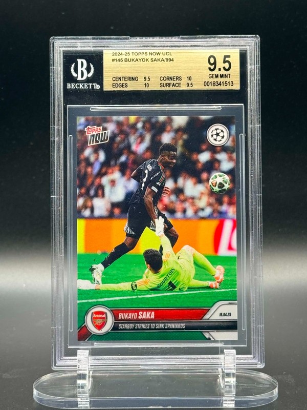 2025 Topps NOW UCL BUKAYO SAKA Arsenal #145 BGS 9.5 /994
