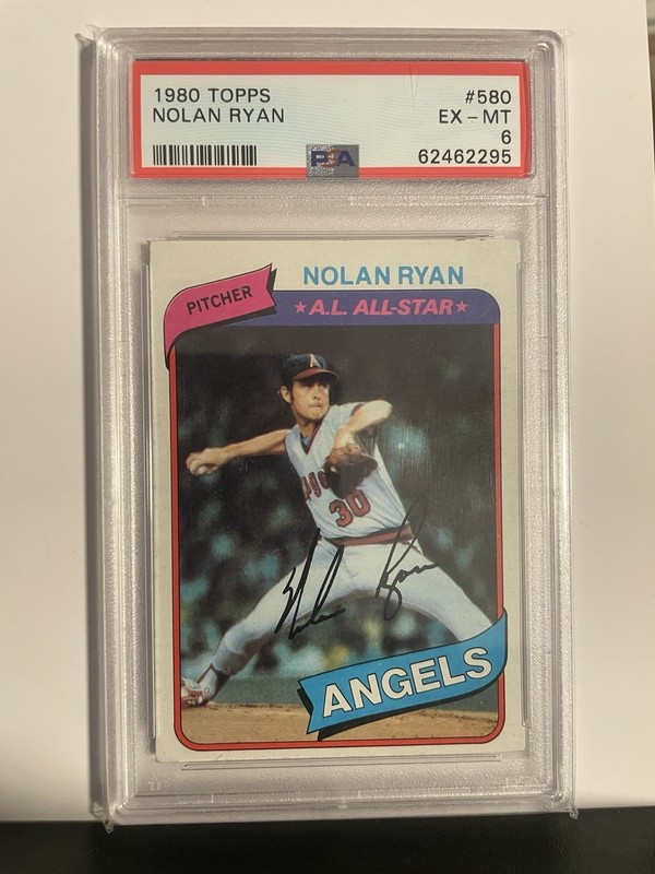 Topps 1980 Nolan Ryan #580 A.L. All-Star Auto Hard Signed PSA 6