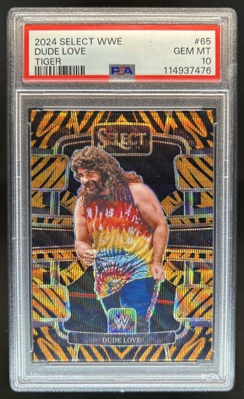 2024 Panini Select WWE Dude Love Tiger Prizm Concourse #65 PSA 10 GEM MINT