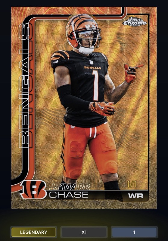 Ja’Marr Chase - Superfractor 1/1 - Topps NFL Collect Chrome 25 DIGITAL