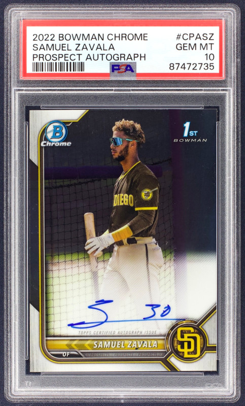 2022 Bowman Chrome Prospect 1st Auto Samuel Zavala #CPA-SZ (RC) White Sox PSA 10