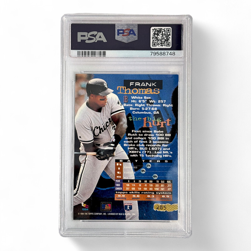 1994 Stadium Club Members Only Frank Thomas #285 Graded NM-MT PSA 8 view 2
