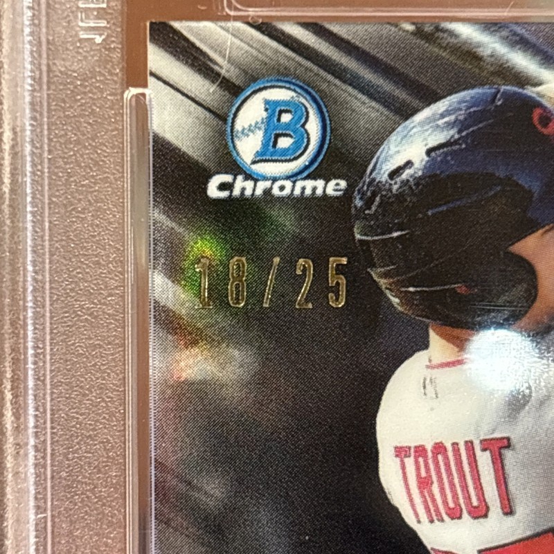 2019 Bowman Chrome Mike Trout Auto 18/25!! PSA 9!!! view 2