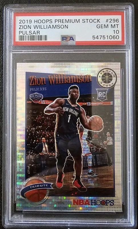 ZION WILLIAMSON 2019-20 Hoops Premium Stock Basketball Rookie RC Pelicans PSA 10