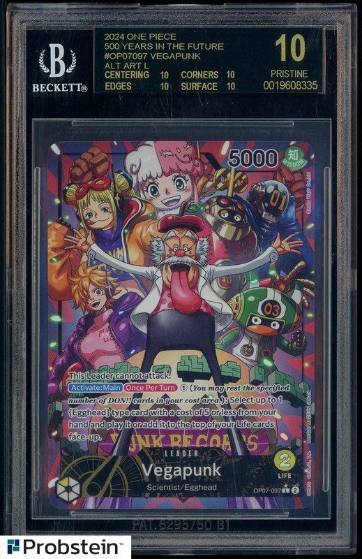 2024 One Piece 500 Years In Future #OP07097 Vegapunk Alt Art BGS 10 BLACK LABEL2