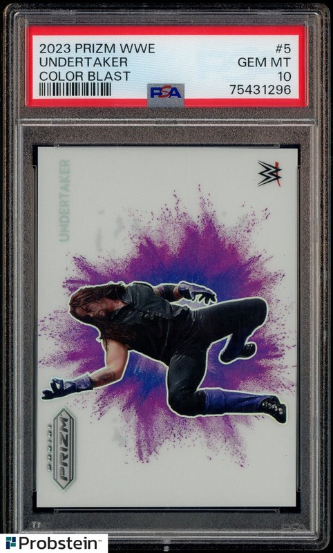 2023 Panini Prizm WWE Wrestling Color Blast #5 Undertaker SSP CASE HIT PSA 10
