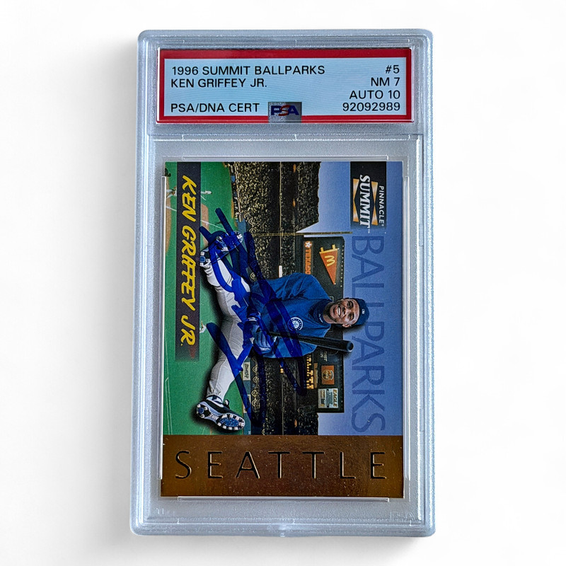 1996 Summit Ballparks Ken Griffey Jr. Autograph #5 Graded NM PSA 7 AUTO 10