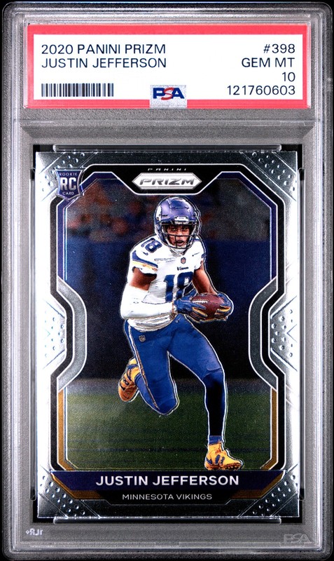 2020 Panini Prizm Justin Jefferson Rookie PSA 10 #398 RC Vikings