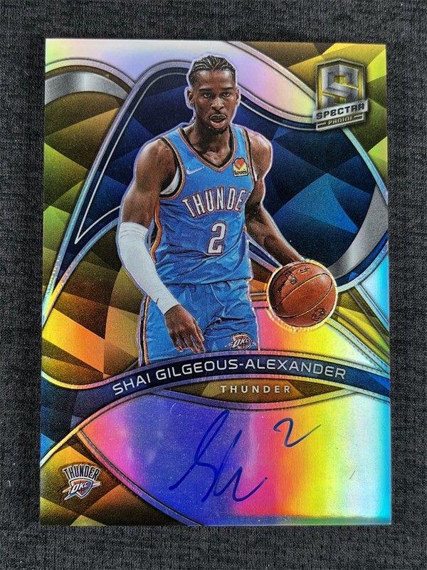 2021-22 Panini Spectra Basketball Shai Gilgeous-Alexander Gold Prizm Auto 05/10