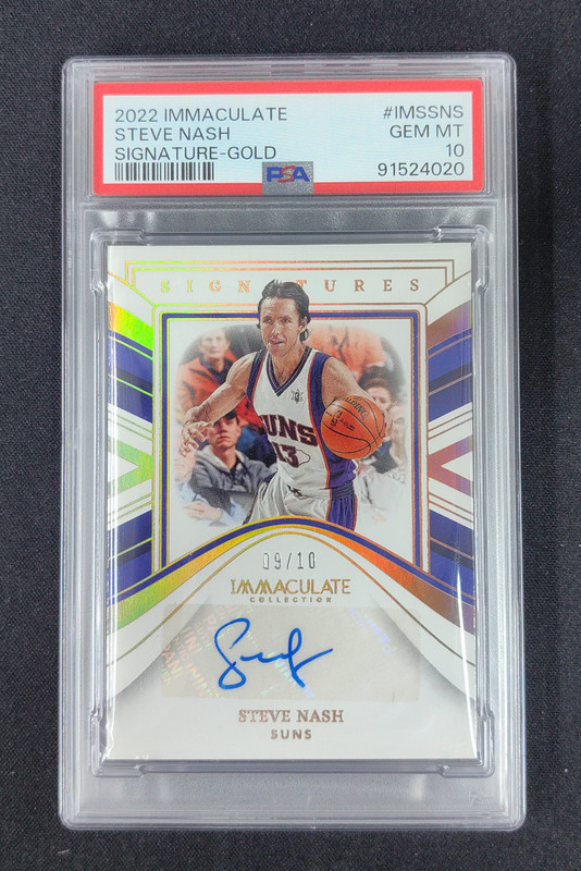 2022-23 Panini Immaculate Steve Nash Immaculate Signatures Gold Auto /10 PSA 10