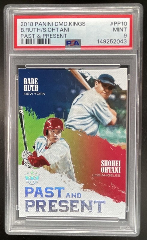 2018 Panini Diamond Kings Babe Ruth Shohei Ohtani Past and Present #PP10 PSA 9