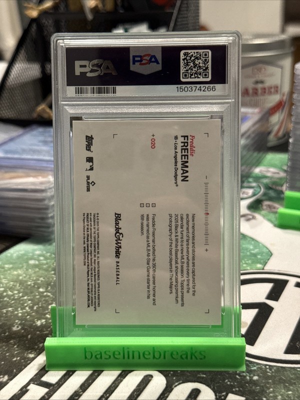2025 Topps Black And White Freddie Freeman Blue /50 Psa 10 view 2