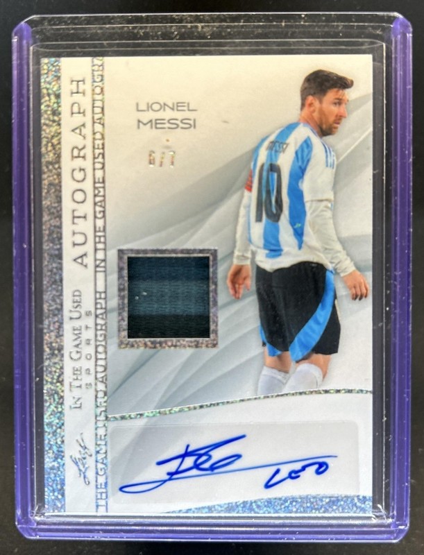 2025 Leaf In the Game Used Lionel Messi Jersey Auto Autograph Glitter Holo #/7