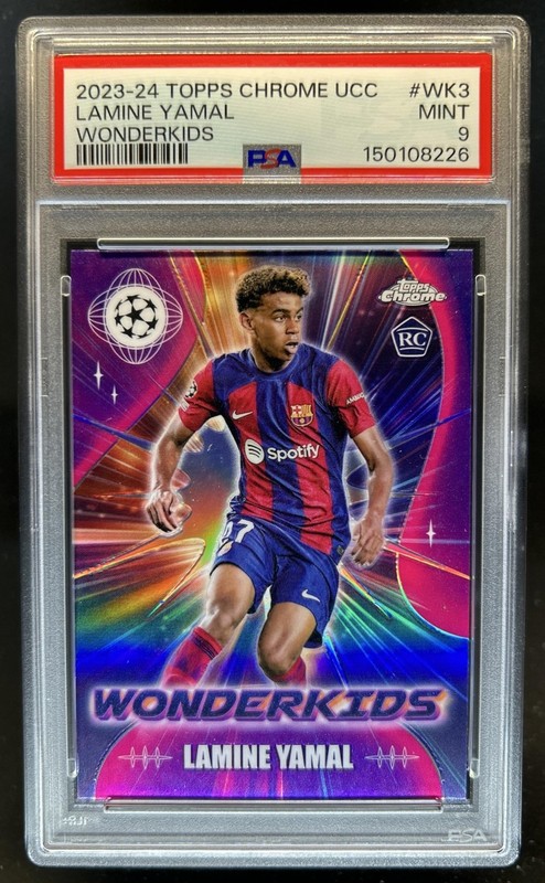 2023-24 Topps Chrome UEFA Lamine Yamal Wonderkids RC #WK-3 Barcelona PSA 9