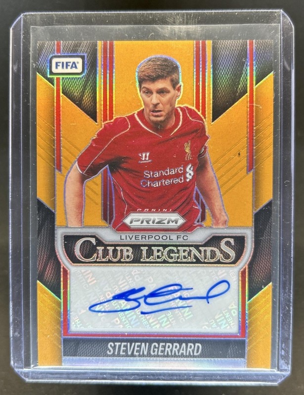 2025-26 Prizm FIFA Steven Gerrard Club Legends Signatures Gold Prizm Auto #/5