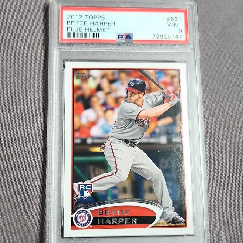 Topps 2012 Bryce Harper #661 Blue Helmet Rookie Washington Nationals PSA 9