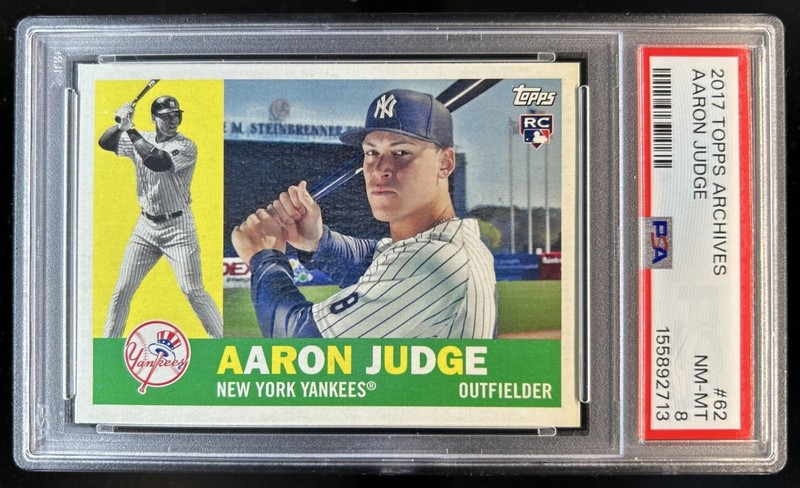2017 Topps Archives Aaron Judge RC Rookie #62 Yankees PSA 8