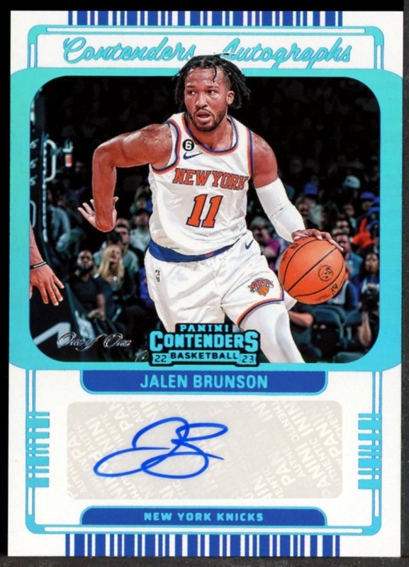 2022-23 Panini Contenders Platinum Jalen Brunson Knicks AUTO One of One 1/1