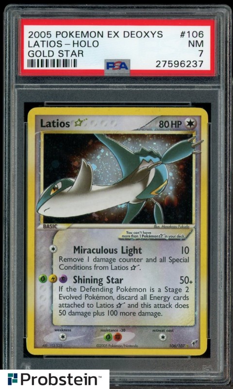 2005 Pokemon EX Deoxys #106 Latios Gold Star Holo PSA 7 NM