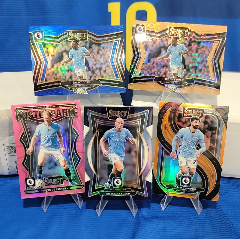 Panini 2024-25 Select Premier League Man City Prizm 5-Card Lot Haaland
