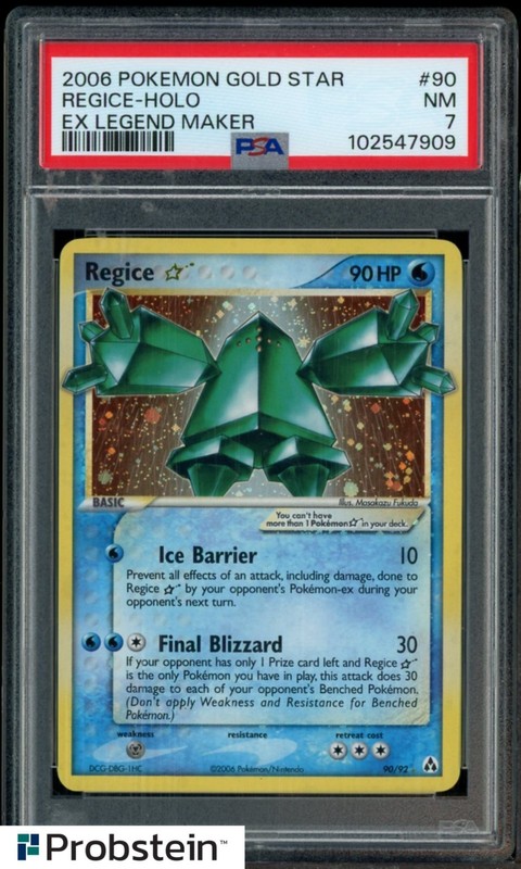 2006 Pokemon Gold Star Ex Legend Maker #90 Regice Holo PSA 7 NM