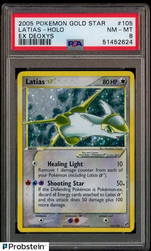 2005 Pokemon Gold Star EX Deoxys #105 Latias Holo PSA 8 NM-MT