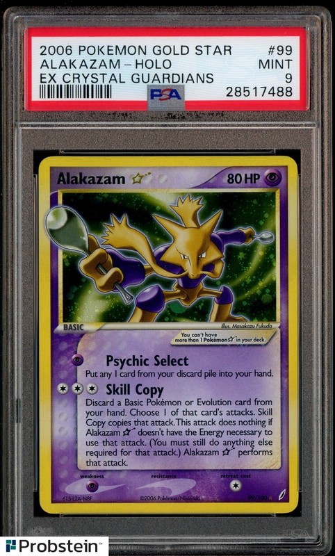 2006 Pokemon Gold Star Ex Crystal Guardians #99 Alakazam Holo PSA 9 MINT