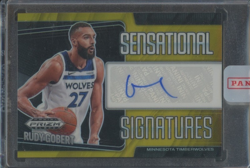 2024-25 Panini Prizm Black Rudy Gobert #SS-RUD Sensational Gold Auto /10 view 1