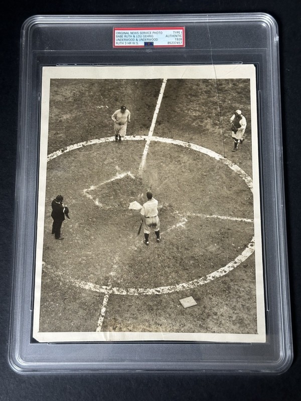 1928 Babe Ruth 3 HR in World Series 8x10 Type 1 Photo w/Lou Gehrig PSA Authentic