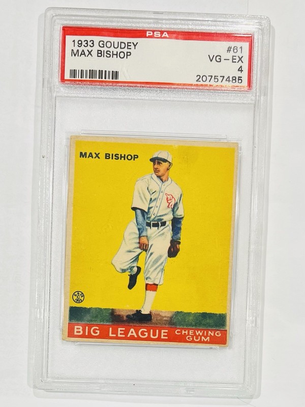 1933 Goudey Set-Break # 61 Max Bishop PSA 4 VG EX