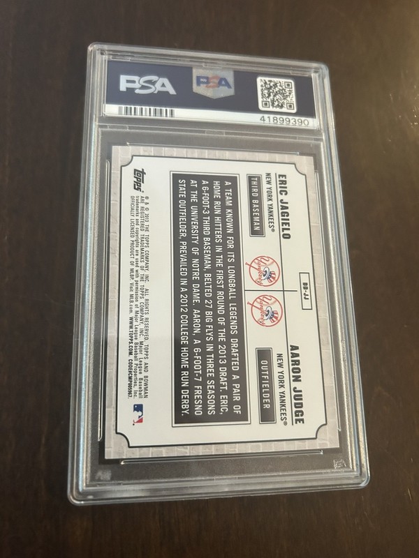 2013 Bowman Dual Draftees #DD-JJ Aaron Judge RC PSA 9  view 2