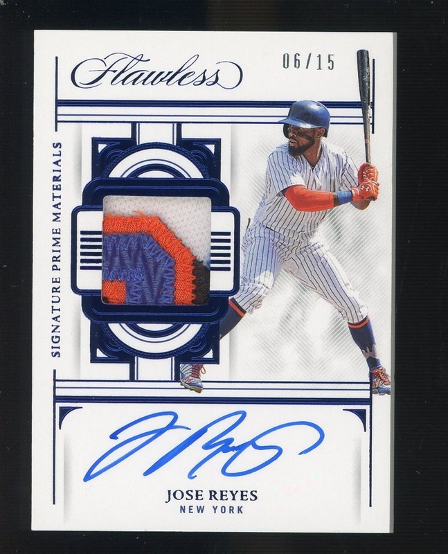 2023 Flawless Sapphire Jose Reyes Mets GU 4-Color Patch AUTO 6/15