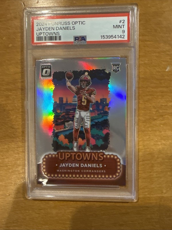 2024 NFL Optic Rookie Jayden Daniels Uptown PSA 9 RC Washington Commanders