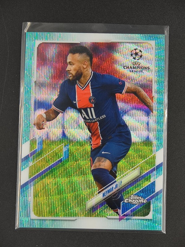 Neymar Jr 2020-21 Topps Chrome UEFA Champions League Aqua Wave 116/199 [3hk