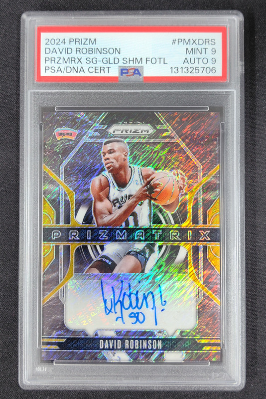 2024-25 Prizm David Robinson Prizmatrix Auto Gold Shimmer FOTL /10 PSA 9/9
