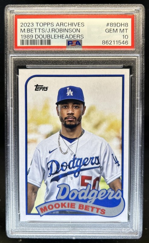 2023 Topps Archives Mookie Betts Jackie Robinson 1989 Doubleheaders 89DH8 PSA 10