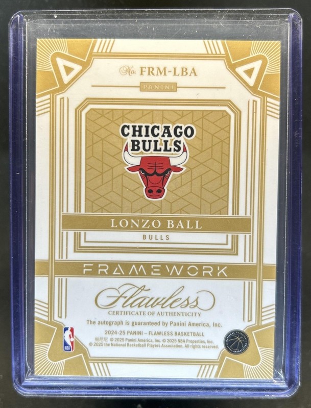 2024-25 Panini Flawless Lonzo Ball Framework Signatures Auto #/25 Bulls view 2