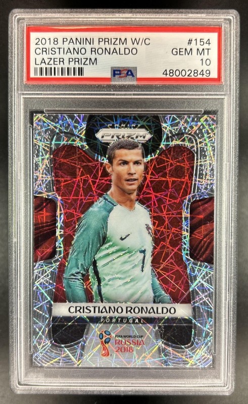 2018 Panini Prizm World Cup Cristiano Ronaldo Lazer #154 Portugal PSA 10