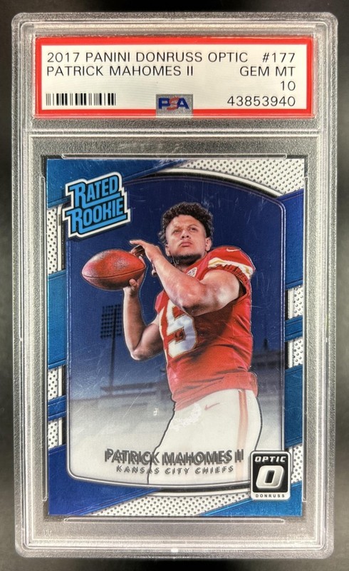 2017 Panini Donruss Optic Patrick Mahomes II RC Rated Rookie #177 Chiefs PSA 10