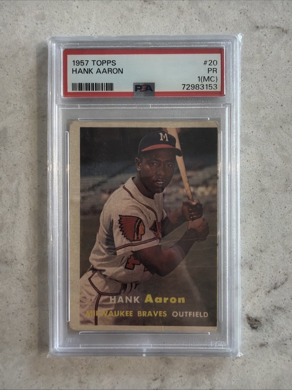 1957 Topps Hank Aaron #20 PSA 1 (MC)