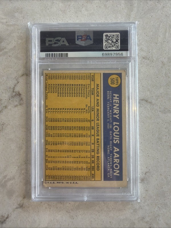 1970 Topps Hank Aaron #500 PSA 2 view 2