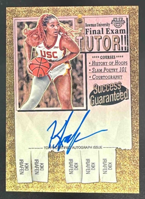 2024-25 Bowman Chrome U Kiki Iriafen Final Exam Auto Refractor Superfractor #1/1