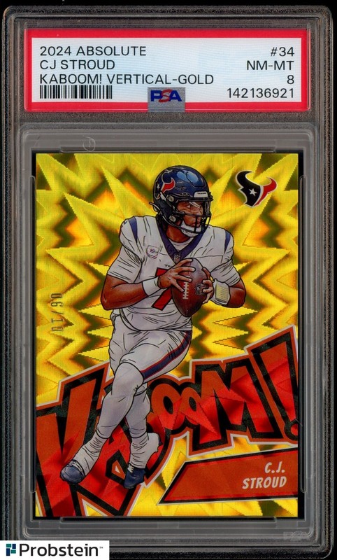 2024 Panini Absolute KABOOM! Gold #34 CJ Stroud Texans 6/10 PSA 8 NM-MT