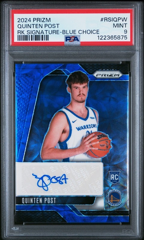 2024-25 Prizm Basketball Quinten Post Rookie Signatures Blue Auto /49 PSA 9