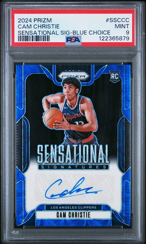 2024-25 Prizm Basketball Cam Christie Sensational Signatures Blue Auto /49 PSA 9