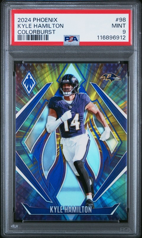 2024 Panini Phoenix Football Kyle Hamilton #98 Colorburst /10 PSA 9