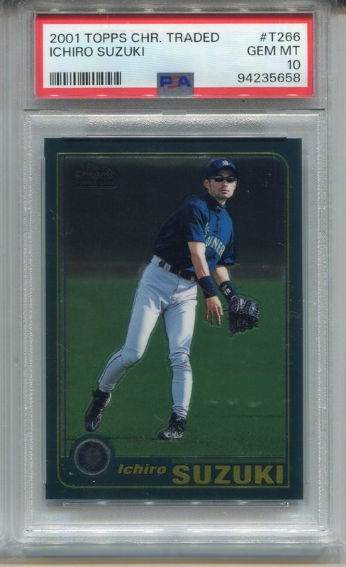 2001 Topps Chrome Traded Ichiro Suzuki Rookie Card PSA 10 GEM MINT #T266