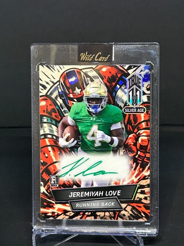 2026 Wild Card Alumination Just the Hits Jeremiyah Love Silver Age 1/1 RC Auto