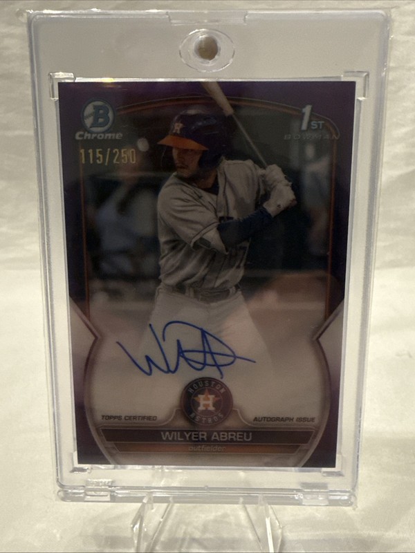 2023 Bowman Chrome Prospect Autographs Wilyer Abreu Purple Auto /250 CPA-WA